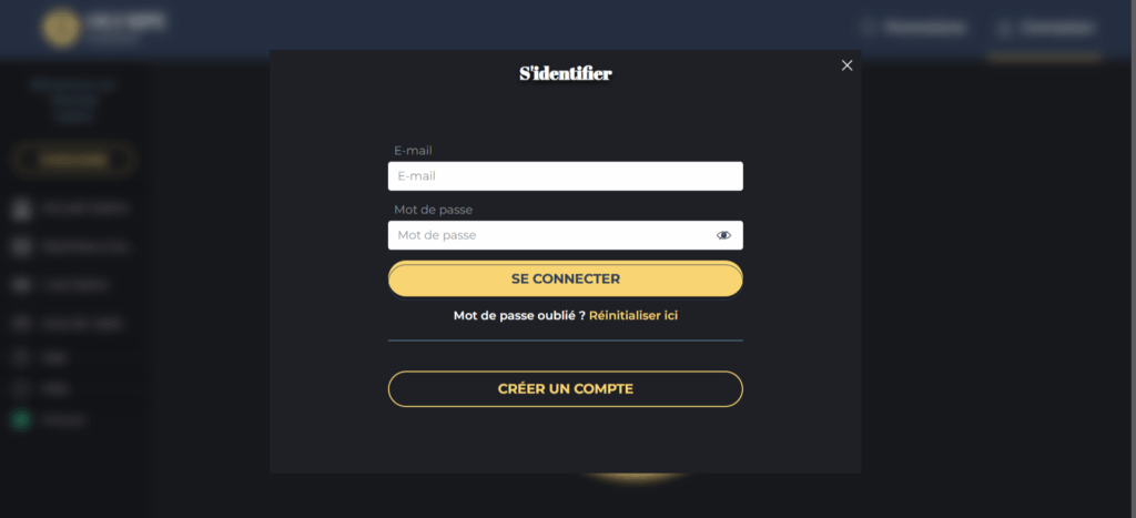 Connexion au casino Olympe